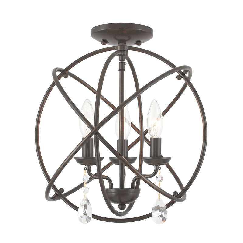 Aria 3-Light Convertible Chandelier / Semi-Flush Mount in English Bronze