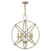 Aria 5-Light Chandelier in Antique Brass