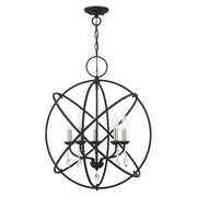 Aria 5-Light Chandelier in Black with Satin Nickel Candles