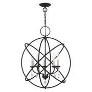 Aria 5-Light Chandelier in Black with Satin Nickel Candles