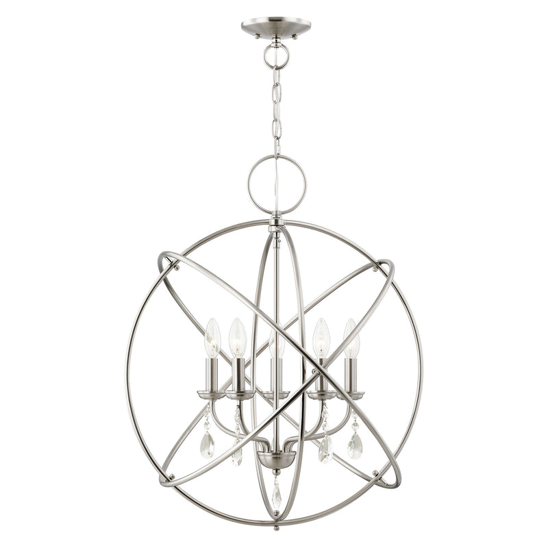 Aria 5-Light Chandelier in Brushed Nickel