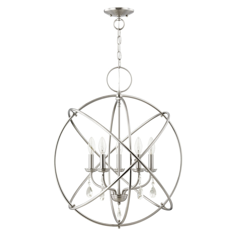 Aria 5-Light Chandelier in Brushed Nickel