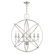 Aria 6-Light Globe Chandelier in Brushed Nickel