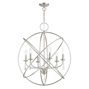 Aria 6-Light Globe Chandelier in Brushed Nickel