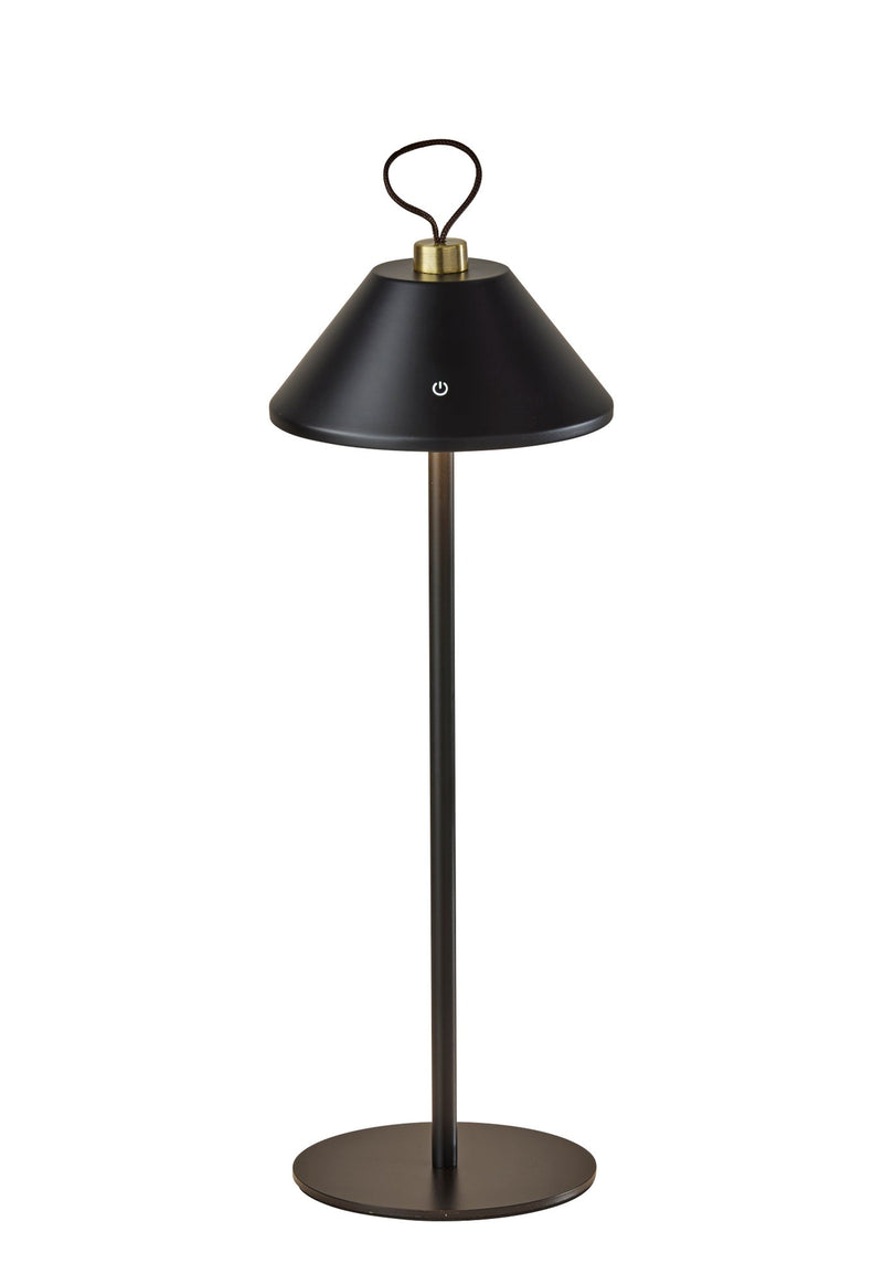 Danny Cordless LED Table Lamp in Black & Antique Brass