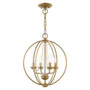 Arabella 4-Light Convertible Chandelier / Semi-Flush Mount in Antique Gold Leaf