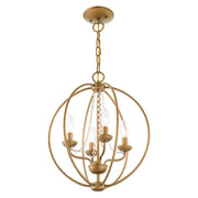 Arabella 4-Light Convertible Chandelier / Semi-Flush Mount in Antique Gold Leaf