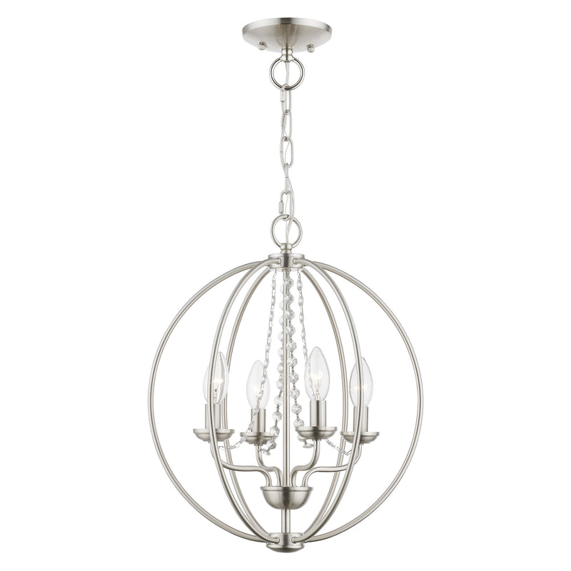Arabella 4-Light Convertible Chandelier / Semi-Flush Mount in Brushed Nickel
