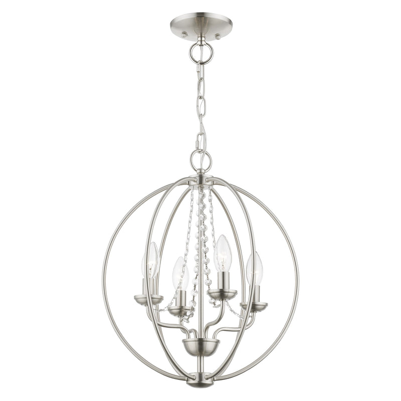 Arabella 4-Light Convertible Chandelier / Semi-Flush Mount in Brushed Nickel