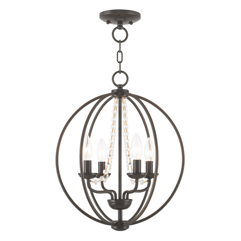 Arabella 4-Light Convertible Chandelier / Semi-Flush Mount in English Bronze