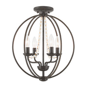 Arabella 4-Light Convertible Chandelier / Semi-Flush Mount in English Bronze