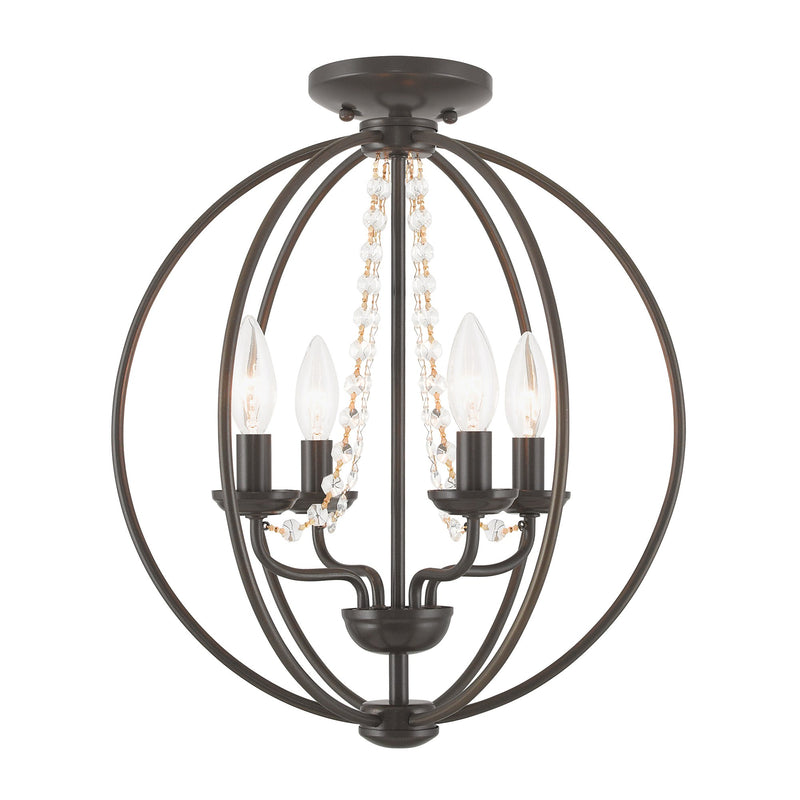 Arabella 4-Light Convertible Chandelier / Semi-Flush Mount in English Bronze