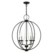 Arabella 5-Light Chandelier in Black with Brushed Nickel Finish Candles
