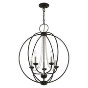 Arabella 5-Light Chandelier in Black with Brushed Nickel Finish Candles