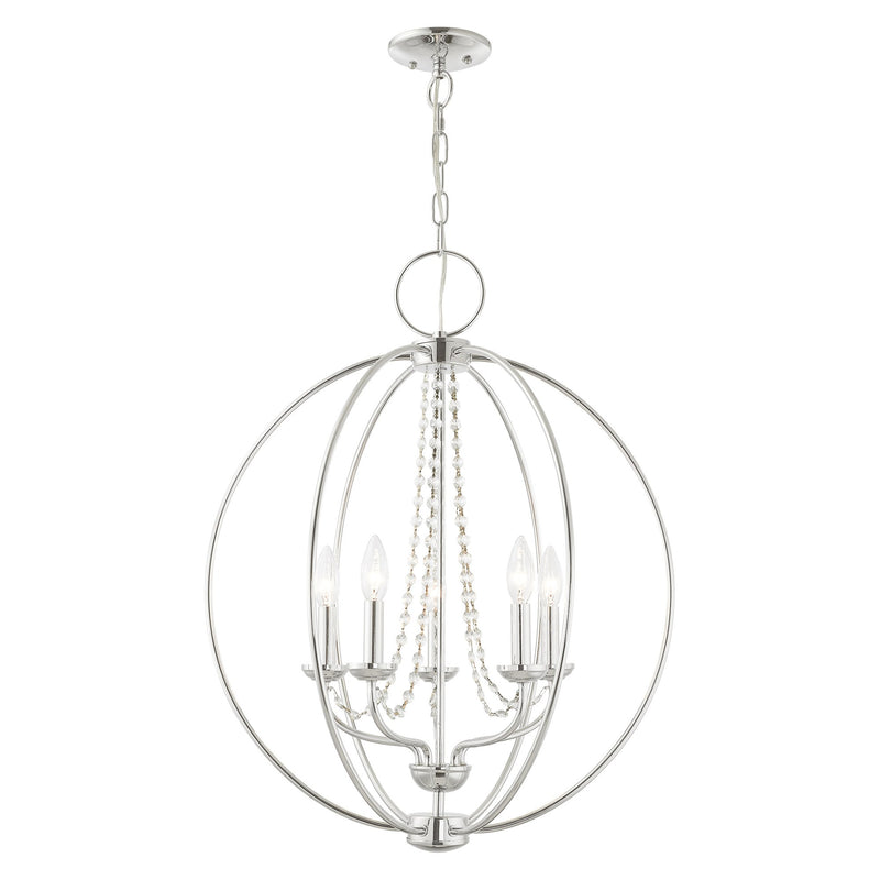 Arabella 5-Light Chandelier in Polished Chrome