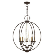 Arabella 5-Light Chandelier in Bronze with Antique Brass Finish Candles