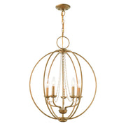 Arabella 5-Light Chandelier in Antique Gold Leaf