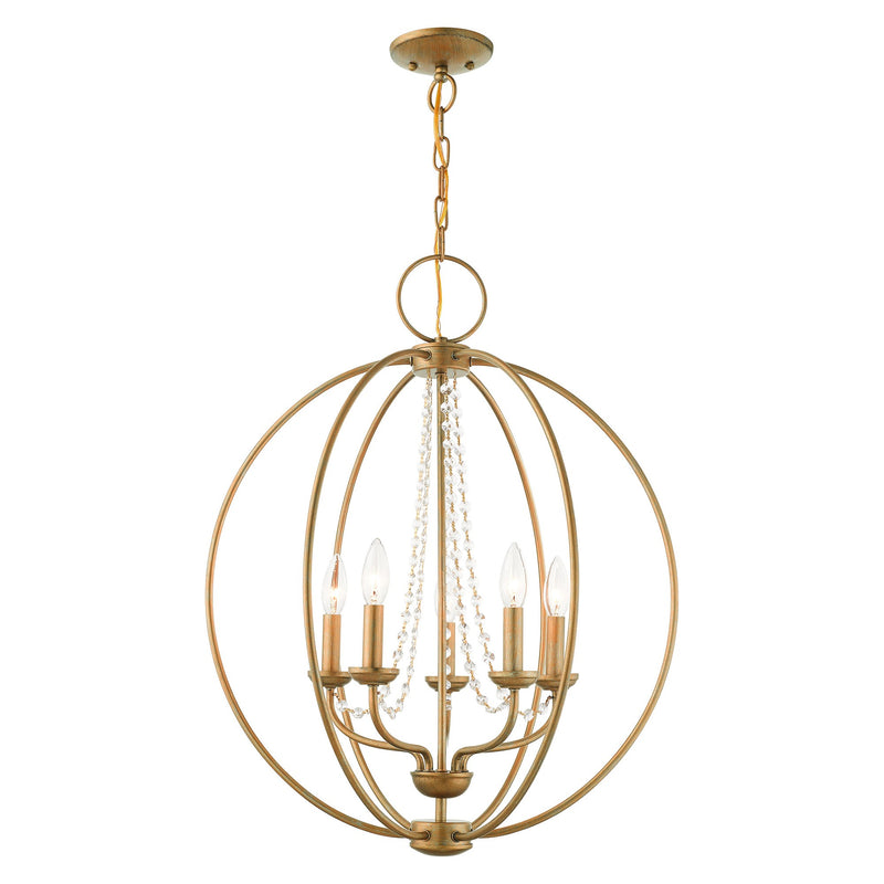 Arabella 5-Light Chandelier in Antique Gold Leaf