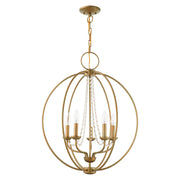 Arabella 5-Light Chandelier in Antique Gold Leaf