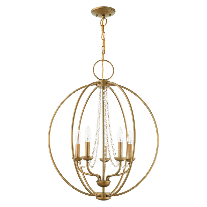Arabella 5-Light Chandelier in Antique Gold Leaf