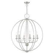 Arabella 6-Light Globe Chandelier in Brushed Nickel