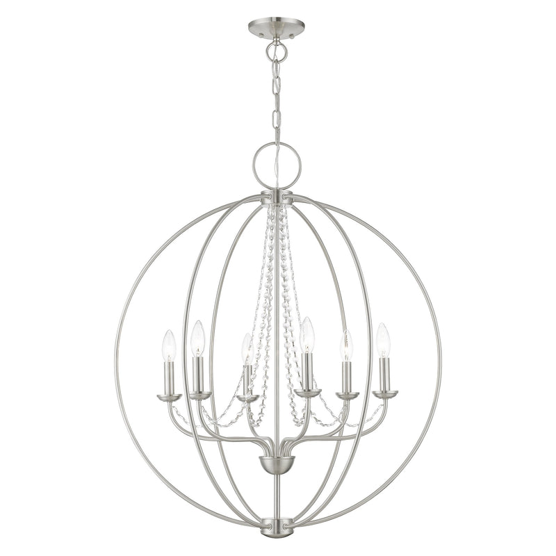 Arabella 6-Light Globe Chandelier in Brushed Nickel