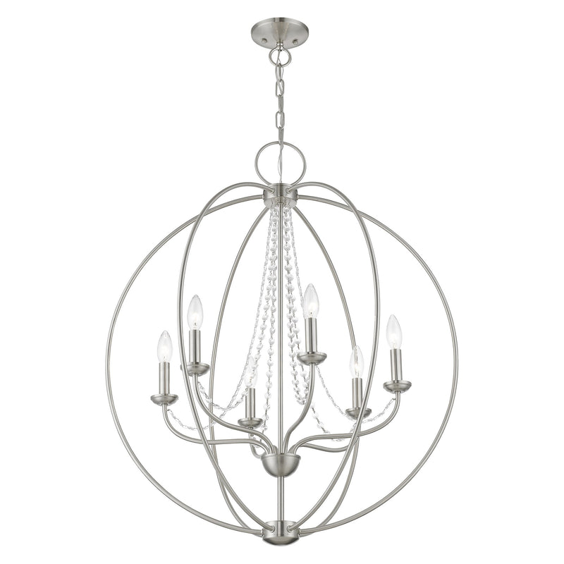 Arabella 6-Light Globe Chandelier in Brushed Nickel