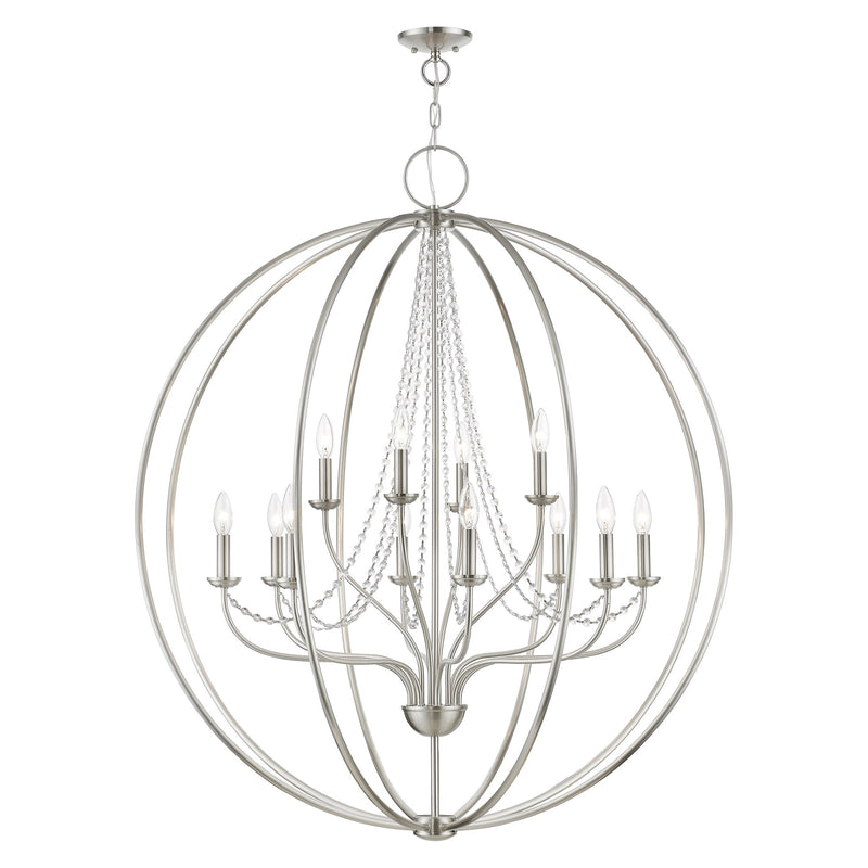Arabella 12-Light Grande Foyer Chandelier in Brushed Nickel