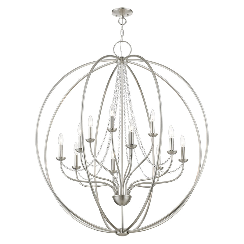 Arabella 12-Light Grande Foyer Chandelier in Brushed Nickel