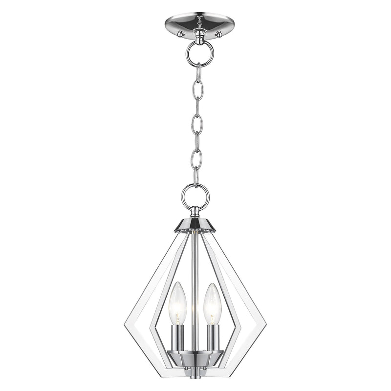 Prism 2-Light Convertible Chandelier / Semi-Flush Mount in Polished Chrome