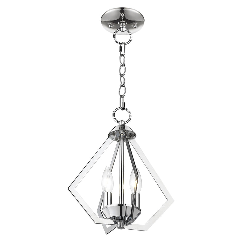 Prism 2-Light Convertible Chandelier / Semi-Flush Mount in Polished Chrome