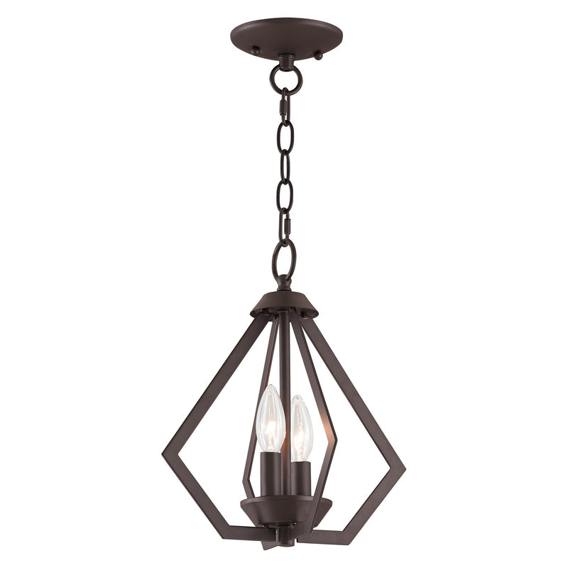 Prism 2-Light Convertible Chandelier / Semi-Flush Mount in Bronze