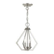 Prism 2-Light Convertible Chandelier / Semi-Flush Mount in Brushed Nickel