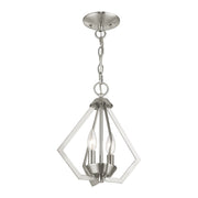 Prism 2-Light Convertible Chandelier / Semi-Flush Mount in Brushed Nickel