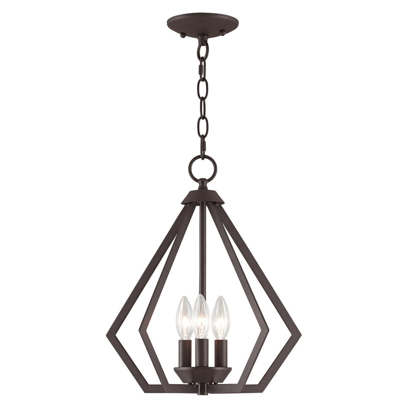 Prism 3-Light Convertible Chandelier / Semi-Flush Mount in Bronze