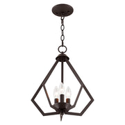 Prism 3-Light Convertible Chandelier / Semi-Flush Mount in Bronze