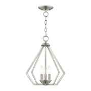 Prism 3-Light Convertible Chandelier / Semi-Flush Mount in Brushed Nickel