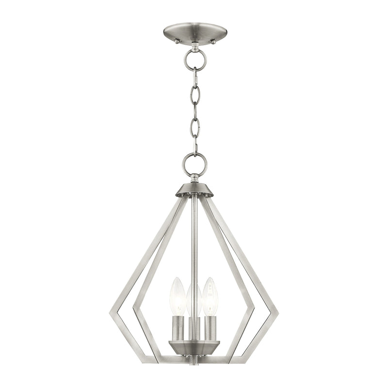 Prism 3-Light Convertible Chandelier / Semi-Flush Mount in Brushed Nickel