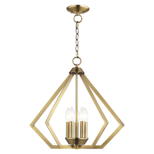 Prism 5-Light Chandelier in Antique Brass