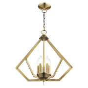 Prism 5-Light Chandelier in Antique Brass