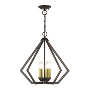 Prism 5-Light Chandelier in English Bronze with Antique Brass Finish Accents
