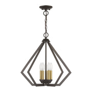 Prism 5-Light Chandelier in English Bronze with Antique Brass Finish Accents