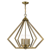 Prism 6-Light Chandelier in Antique Brass