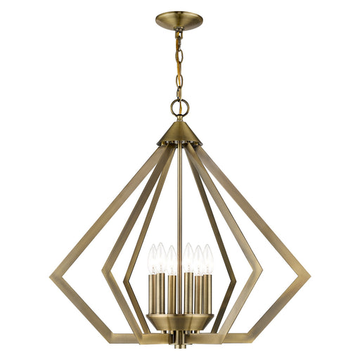 Prism 6-Light Chandelier in Antique Brass