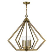 Prism 6-Light Chandelier in Antique Brass