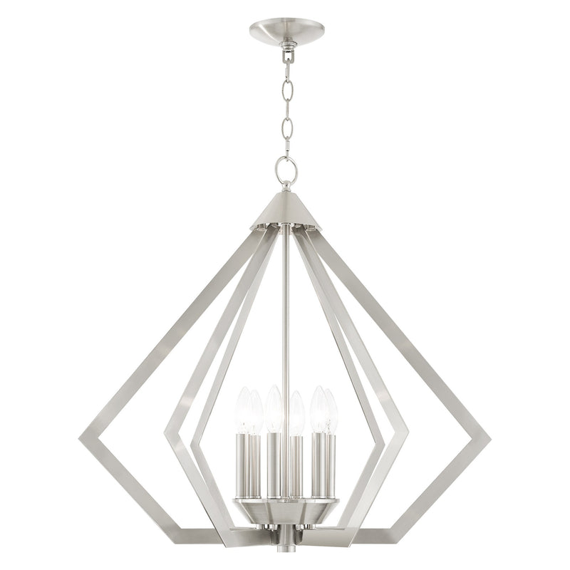 Prism 6-Light Chandelier in Brushed Nickel