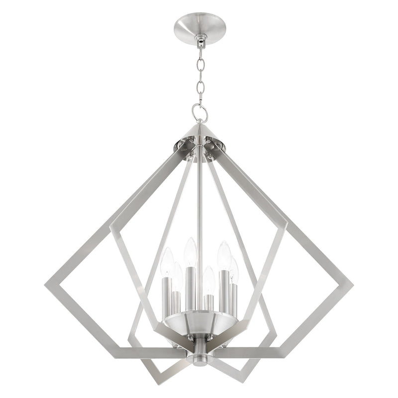 Prism 6-Light Chandelier in Brushed Nickel