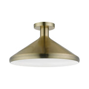 Geneva Cone Semi-Flush Mount in Antique Brass