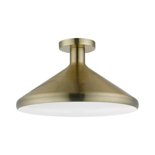 Geneva Cone Semi-Flush Mount in Antique Brass