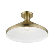 Geneva Cone Semi-Flush Mount in Antique Brass